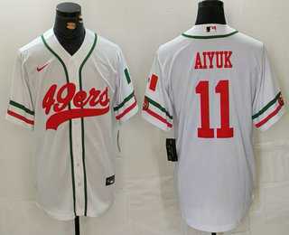 Men%27s San Francisco 49ers #11 Brandon Aiyuk White Mexico Cool Base Stitched Baseball Jersey->san francisco 49ers->NFL Jersey